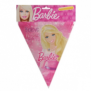 Праздничная гирлянда – флаги, дизайн Барби, 3 метра (Веселый праздник, G-BRB-FL-01sim)